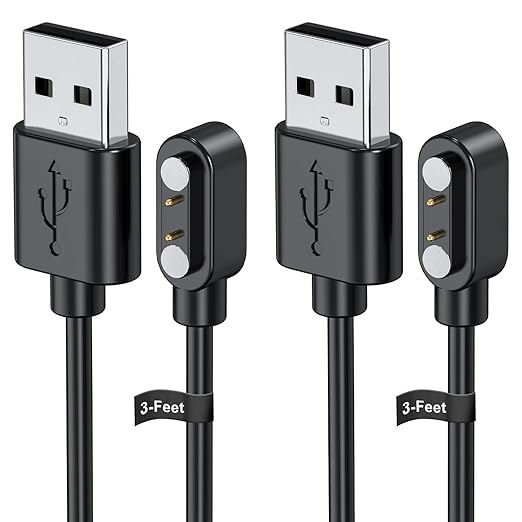 Smart Watch Charger for Letsfit Willful YAMAY VeryFitPro, [ 2-Pack 3.3-Feet ] Replacement Magnetic Watch USB Charging Cable Cord for SW021 SW023 Letsfit ID205L ID205U ID205S SW025 Uwatch 3S 3 2 2S