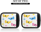 2 Pack Luggage Handle Wrap with Travel Tags - Non-Slip Protective Cover Soft Handle Grips Covers for Suitcase(Butterfly)