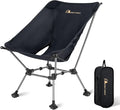 MOON LENCE High Back Folding Camping Chairs, Height-Adjustable, Widened Seat, for Beach with Anti-Sinking Feet (Black-Plus)