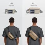 tomtoc 1.5L Sling Bag with RFID Blocking, Crossbody Bag Minimalist Chest Shoulder Pack for Men and Women, Water-resistant Lightweight Carry Casual Daypack for Travel, Daily Use