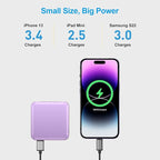 ummz Portable Charger 12000mAh with Built-in Cables,22.5W Fast Charging Power Bank,USB C Input/Output,Smart LED Display,Compact External Battery for iPhone 15,Samsung Galaxy,iPad,Tablets