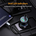 45W Fast USB C Car Charger for Google Pixel 10/10 Pro/10 Pro XL/9/9a/8/7, Galaxy S26+/S25 Ultra, Looptimo Android Phone Plug PD & QC3.0 Cigarette Lighter Adapter with Rapid Charging 3.3ft Type C Cable