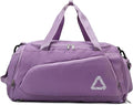 Eslcorri Gym Duffle Bag for Women Men, Sports Backpack with Wet & Shoe Compartment, Fitness Overnight Weekender Bag for Yoga, Swim, Travel (C, Purple)
