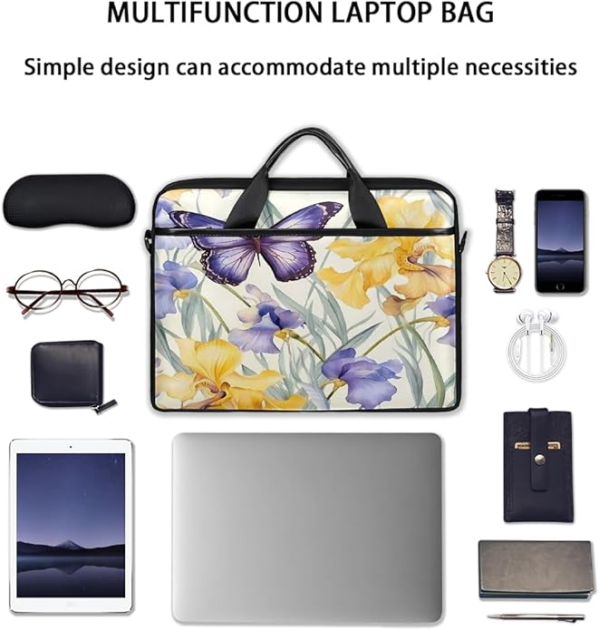 Laptop Shoulder Bag for Women Men, Waterproof Computer Case Messenger Bag Briefcase for Business Office Travel