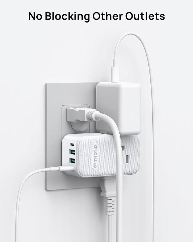 TROND Multi Plug Outlet Extender 2 Pack, 3 Way Outlet Splitter with 360 Rotating Plug, PD 20W USB C Charger Station, Sideways Adapter for Kitchen Bathroom Cruise Ship Travel Essentials