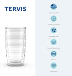 Tervis Clear & Colorful Tabletop 10oz Made in USA Double Walled Insulated Tumbler Travel Cup Keeps Drinks Cold & Hot, 10oz - 4pk, Clear
