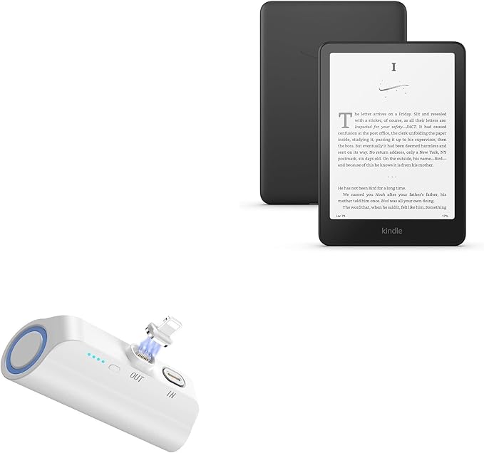 BoxWave Power Bank Compatible With Amazon Kindle Paperwhite (11th Gen) - MagnetoBoost Rejuva PowerPack (18W), Portable 3000mAh Back Up Battery Power Bank - Winter White