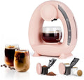 Pod and Grounds Single-Serve Coffee Maker, 2 in 1 One Cup Coffee Machine Compatible with K-Cup Pod & Coffee Grounds/Tea, Compact Design, 4-8oz, Pink