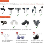 Sports Earbud Stabilizers Fins Wing Noise Isolation Replacement Eartips Adapters for in Ear Earphones 4mm to 6mm Nozzle Attachment 3 Pairs Left and Right (White)