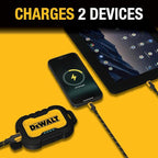 DEWALT Heavy Duty Portable Charger, Power Bank, Travel Worksite 10,000 mAh Battery Pack with USB-C Port for iPhone 17/16 Plus Pro Max, iPhone 15/14/13, Samsung Galaxy