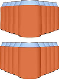 PartyPrints 25 Pack Orange Blank Can Cooler Sleeves, Customizable Bulk Insulated Foam for Beer, Collapsible Plain Drink Holder, Cold Soda Insulator, 12oz Regular, 16oz Tall Cans