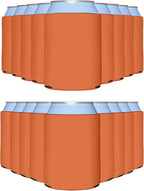 PartyPrints 25 Pack Orange Blank Can Cooler Sleeves, Customizable Bulk Insulated Foam for Beer, Collapsible Plain Drink Holder, Cold Soda Insulator, 12oz Regular, 16oz Tall Cans