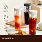 watchget Portable Cold Brew Coffee Maker 34oz/1L Iced Coffee Maker and Tea Brewer Leak-Proof Removable Fine Mesh Filter Perfect for Outdoor Camping Trip (Dark Grey)