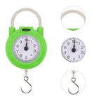 Tofficu Portable Travel Spring Luggage Scale with Hook, High Precision Small Manual Suitcase Weight Scale for Handheld Use, Fluorescent Green Compact Hanging Weighing Tool for Travel