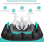 Inflatable Travel Seat Cushion for Airplane - Portable Air Cushion for Long Flights, Tailbone Pain Relief - Ergonomic Support for, Office Chair, Car, Wheelchair, Stadium