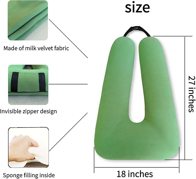 FHSGGP Travel Pillow Car Pillow Kid Car Sleeping The Sleeping Aid for Adults and Kids on Road Trips Sponge Kids Travel Pillow Provides Body and Head Support Sage Green