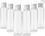 TRENDBOX 6 Pack Plastic Empty Bottles with Flip Cap for Shampoo, Lotions, Liquid Body Soap, Cream (4 oz / 120 ml)