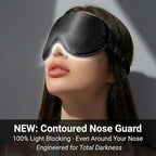 MATASSE 100% Mulberry Silk Sleep Mask 22 Momme Grade 6A - 3D Contoured Eye Mask for Sleeping, 14mm Deep Eye Cups, Total Blackout Blindfold for Women Men, Adjustable Strap, Side Sleeper (Black)