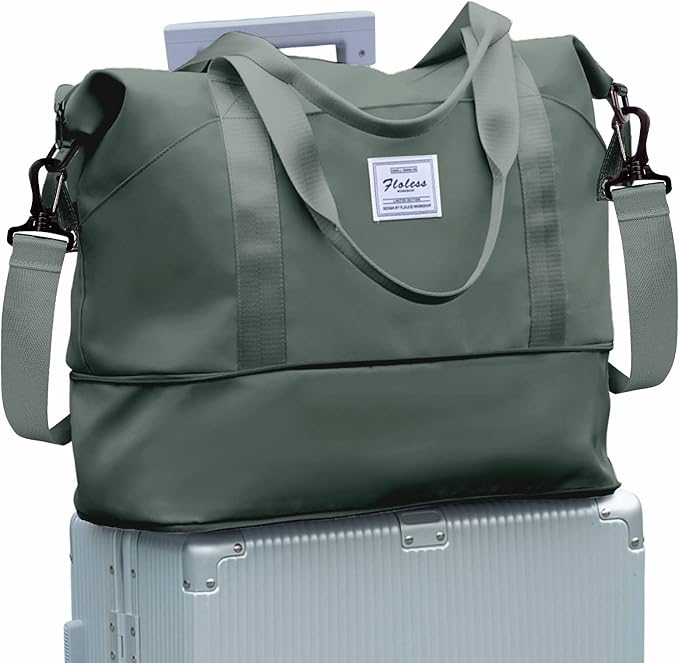 Travel Duffel Bag, Sports Tote Gym Bag, Shoulder Weekender Overnight Bag for Women