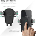 iOttie Car Charger Easy One Touch Wireless 2 Qi Charging Dashboard Phone Mount for iPhone, Samsung Galaxy, Huawei, LG, Smartphones
