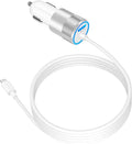【MFi Certified】iPhone Fast Car Charger, Caiinei 4.8A Dual USB Power Cigarette Lighter iPhone Car Charger Fast Charging Adapter + 6FT Lightning Cable for iPhone 14 13 12 11 Pro Max XS Mini XR X SE iPad