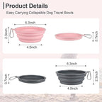Kytely Collapsible Dog Bowls Medium (650ml), 2 Pack Travel Dog Bowls for Dog Cat, Portable Pet Water Food Bowl with Clasp, Pet Cat Feeding Cup Dish for Outdoor, Travel, Walking, Parking