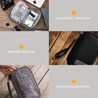 Electronic Organizer Bag Cable Organizer Travel Cord Organizer Case Pouch Portable Carrying Case for Charger Hard Drive Earphone USB SD Card (Grey)
