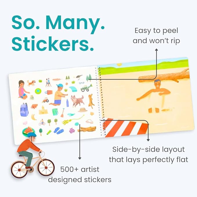 Spending Time with Grandpa 500+ Kids Sticker Book by Cupkin Fun Toddler Travel Activity Coloring and Sticker Book, Road Trip Essentials, 12 Coloring Pages & Scenes for Ages 2–8 Years