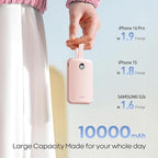 iWALK Magnetic Power Bank 10000mAh, 30W Wireless Portable Charger with Fast Charging USB-C Cable,Qi2 Certified 15W Battery Pack with LED Display for iPhone 17/16/16 Pro/15/14/13 Series, Samsung Galaxy