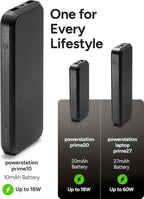 Mophie powerstation prime10 - Portable Power Bank with 10,000mAh Internal Battery, 18W USB-C PD Fast Charging, Charge 3 Devices Simultaneously, LED Power Indicator, Shamrocks