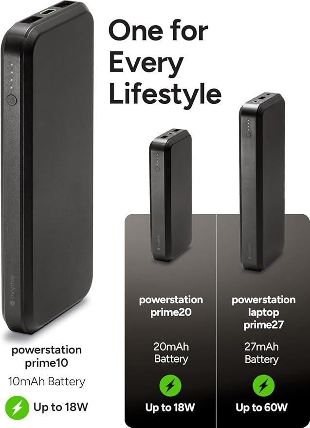 Mophie powerstation prime10 - Portable Power Bank with 10,000mAh Internal Battery, 18W USB-C PD Fast Charging, Charge 3 Devices Simultaneously, LED Power Indicator, Shamrocks
