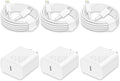CXX Fast Charger for iPhone [3-Pack, MFi Certified], 20W USB-C PD Block with 6Ft Charging Cable Compatible with iPhone 14/13/12/11/Pro Max & iPad