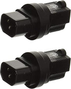Ceptics IEC USA NEMA 5-15R to IEC 60320-C14 Adapter Plug - ETL Certified - Industrial Grade (IG-320-2PK),Black