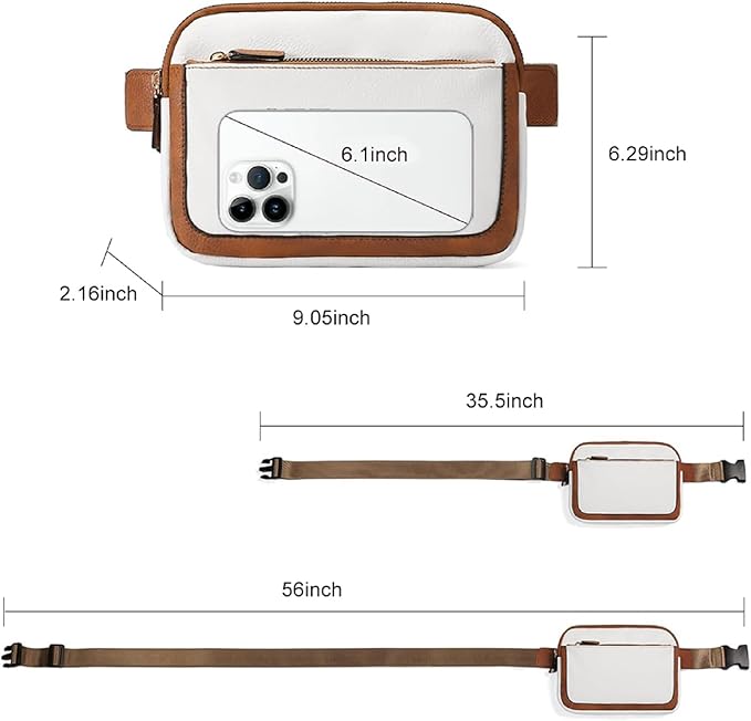Mini Belt Bag for Women, RFID Small Fanny Pack, Womens Fashion Waist Packs with Extender Strap, Crossbody Bum Bags