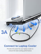 USB to USB Cable 10 FT 2-Pack, USB 3.0 A to A Cable 10 Foot Male to Male Cord Double Sided Compatible with Hard Drive, Laptop Cooler, DVD Player and More