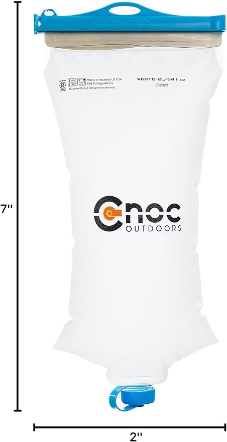 Vecto Water Collection and Filtration Bag (2L, 3L) - 28mm Neck Compatible with Popular Filters - Wide Opening for Easy Water Collection - Lightweight, Compact, Durable Tethered Cap and Slider