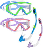Aegend Snorkeling Gear for Adults Youth Kids, Snorkel Mask with Top Dry Valve - Panoramic View Anti-Leak and Anti-Fog with Mesh Bag for Snorkeling, Scuba Diving, Freediving & Swimming