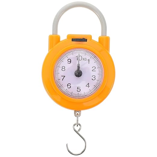 Operitacx Portable Suitcase Scale with Hook High Precision Mini Spring Luggage Scale for Travel and Home Use Compact Yellow