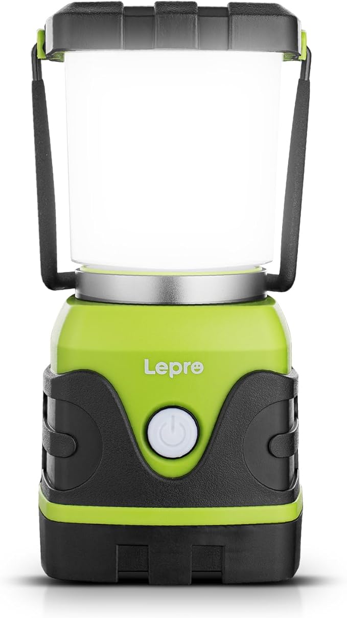 LE 1000LM Battery Powered LED Camping Lantern, Waterproof Tent Light with 4 Light Modes, Camping Essentials, Portable Lantern Flashlight for Camping, Emergency Light, Power Outages, Not Rechargeable