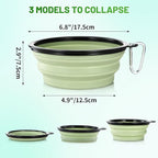 Large Dog Bowl Pet Collapsible Bowls, 2 Pack Collapsible Dog Water Bowls for Cat Dogs Portable Pet Feeding Water Dish for Walking Parking Traveling with 2 Carabiners (Large, Fairy pink & Sprout Green)