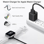 Fast Charger for Apple Watch Charger, Magnetic iWatch Charger to USB A Cable 3.3FT with USB A Wall Plug Adapter for Apple iWatch Series Ultra/10/9/8/7/6/SE/5/4/3/2 (Black)