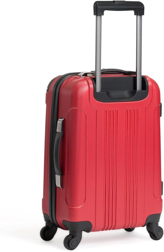 Kenneth Cole REACTION Out of Bounds Lightweight Hardshell 4-Wheel Spinner Luggage, Scarlet Red, 20-Inch Carry On
