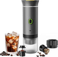 CAFFETTO - Portable 3-in-1 Coffee Maker (Capsule & Ground) - USB-C self-heating espresso machine - 20-bar pump pressure, 7500mAh battery - One-touch operation, detachable parts - Grey