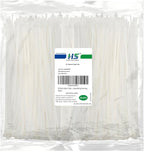 HS White Nylon Cable Ties 12 Inch Zip Ties (1000 Pack) 50 LBS Heavy Duty Clear Zip Ties 12in Plastic Ties Straps for Electrical,Christmas,Weding Fastening