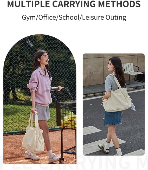 Gym Tote Bag for Women, Lightweight Yoga Mat Bag with Wet Dry Storage Pocket & Multi Pockets