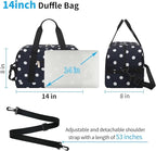 Apenze Small Gym Bag 14 inch lightweight Carry On Mini Duffel Bag for Travel Sport - Polka Dot Blue