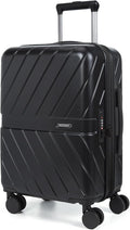 BAGSMART Carry on Luggage 22x14x9 Airline Approved with TSA Lock, 100% Polycarbonate Hardside Suitcase with Spinner Wheels, Black