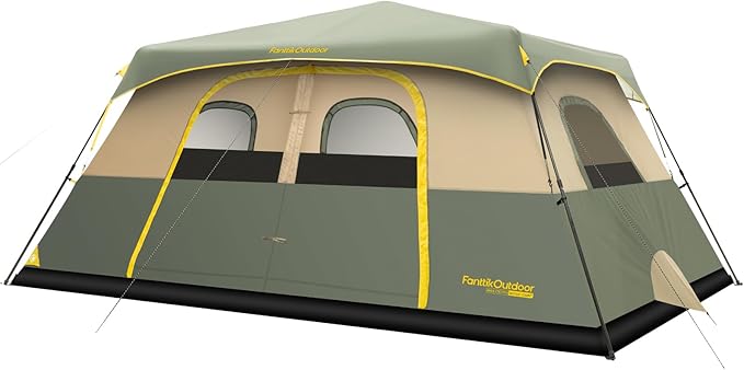 FanttikOutdoor Camping Tent 4/6/8/10 Person Instant Cabin Tent Setup in 60 Seconds with Rainfly & Windproof Portable with Carry Bag for Family Camping & Hiking, Upgraded Ventilation, Navy Blue