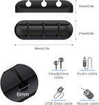 SOULWIT Cable Holder Clips, 3-Pack Cable Management Cord Organizer Clips Silicone Self Adhesive for Desktop USB Charging Cable Nightstand Power Cord Mouse Cable Wire PC Office Home