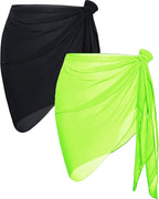 CHICGAL 2 Pieces Women Beach Sarong Bathing Suit Wrap Skirt Sheer Bikini Swimsuit Cover Ups for Swimwear